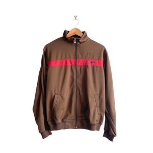 O'Neill Mens Y2K Zip Up Mock Neck Jacket Pockets Brown Red Medium